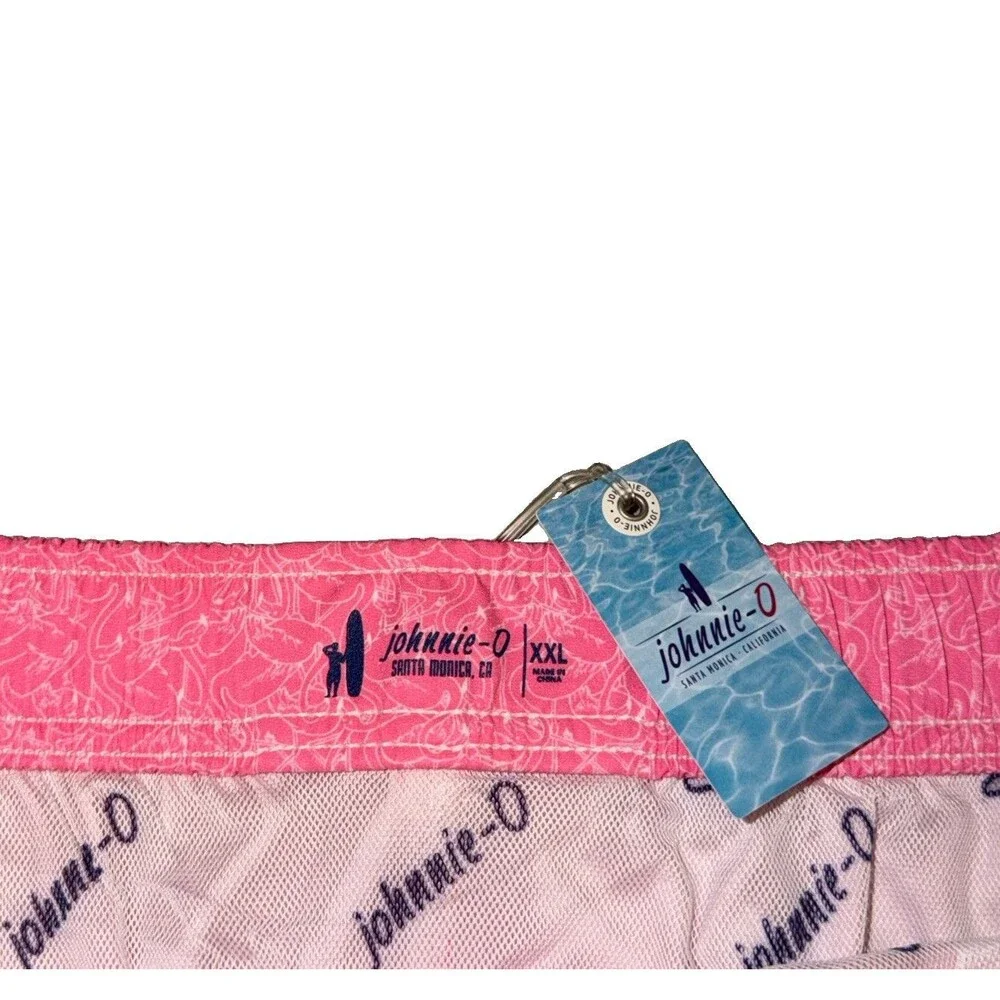 Johnnie-O Tickled Pink Cabo Swim Trunks Men’s XXL 2XL Pink Floral 7” NWT $89